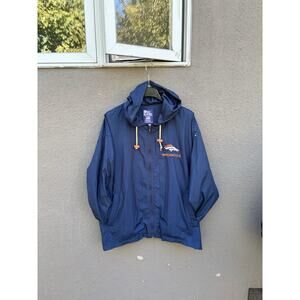 Vintage 90s Denver Broncos Pro Player Full Zip Jacket Windbreaker Size Large